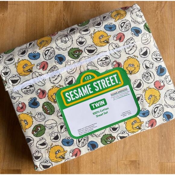 123 Sesame Street Other - SESAME STREET Characters COTTON Twin Size Sheet Set (ELMO BERT ERNIE BIG BIRD)